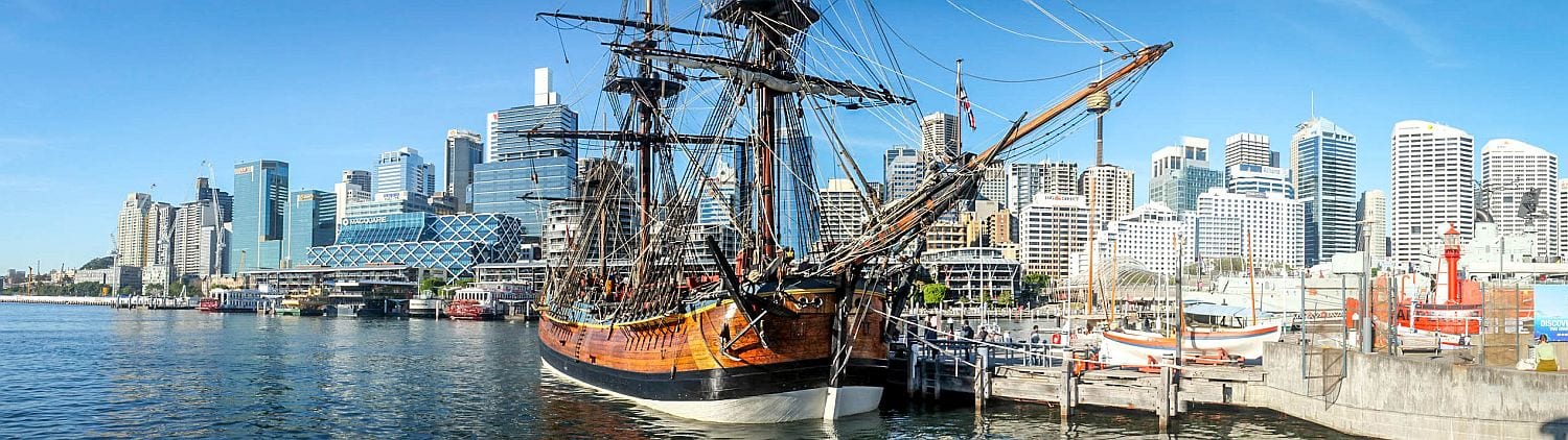 HM Bark Endeavour - Replica in Darling Harbour, Sydney - 2013